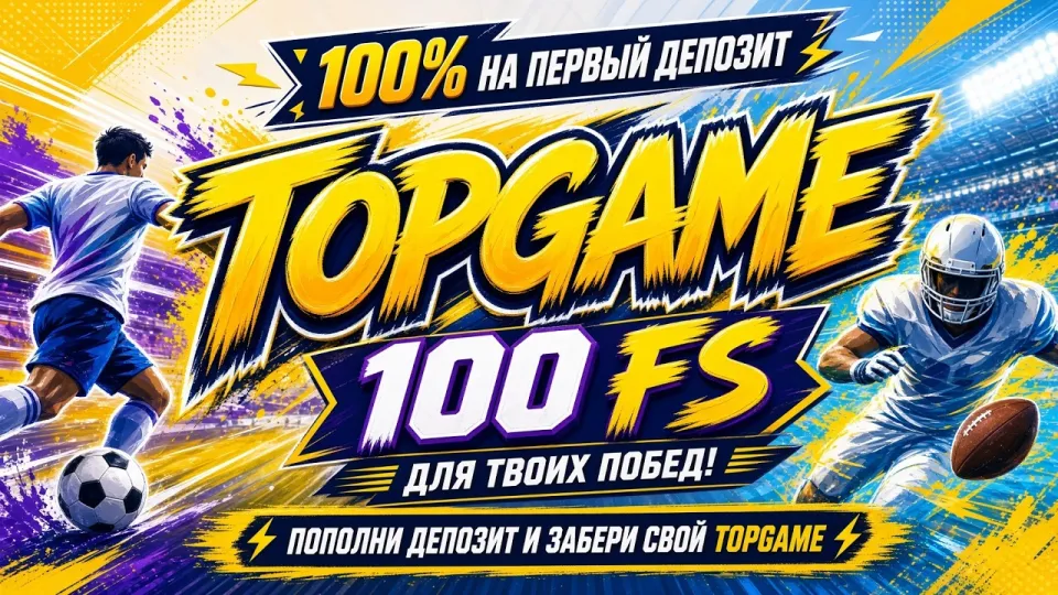 Промокод ВАВАДА TOPGAME даёт 100% бонус и 100 бесплатных вращений для выгодной игры